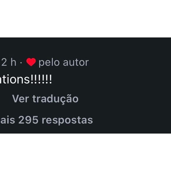 O noivado de Luísa Sonza e Luís Ribeirinho também foi celebrado por Demi Lovato, que deixou uma mensagem de carinho na publicação da cantora: 'Congratulations [Parabéns]'