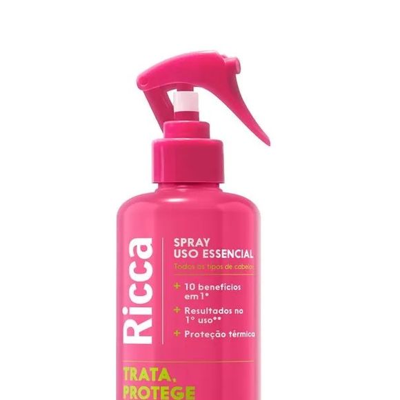 Spray Uso Essencial (Ricca) 250ml | R$ 42,99 - Produto 10 em 1 reúne hidratação, proteção térmica e controle de frizz em uma única aplicação