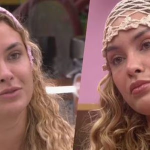 A veterana Sarah Andrade, em busca de um visual mais "camponesa”, já apareceu usando um headband rosa-claro e um headpiece no tom café com leite com aplicações florais