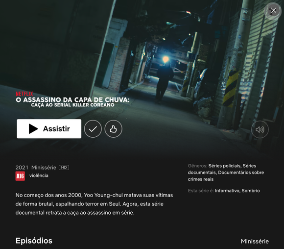 'O Assassino da Capa de Chuva' relembra a caçada e investigação de Yoo Young-chul, um serial killer que aterrorizou a Coreia do Sul