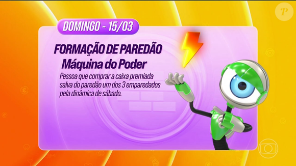 Dinâmica da semana no 'BBB 26' tem Máquina do Poder, com pessoa podendo salvar outra do Paredão
