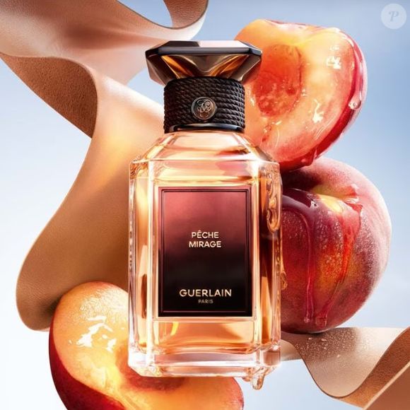 Guerlain Pêche Mirage (Guerlain) 100ml | R$ 2.460,00 - a composição traz cassis, pêssego e couro, apoiados por uma base ambarada intensa que dá profundidade e calor