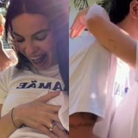 Mãe de 3! Sthefany Brito ganha beijo na barriga de grávida do filho mais velho e entrega sexo do bebê: 'Coração transbordando de amor'