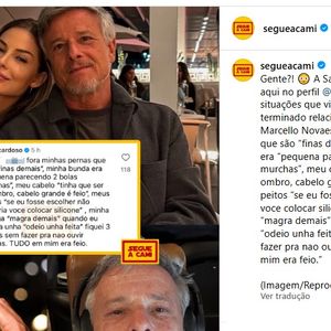 Saory Cardoso listou série de críticas que teriam sido feitas por Marcello Novaes, seu ex-namorado, sobre seu corpo