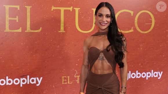 Ex de Marcelinho Calil, Thamires Hauch esteve presente na coletiva para divulgação de 'El Turco' nesta semana, no Rio de Janeiro.