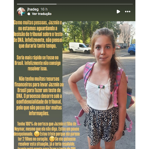 Nesta quarta-feira (05), no dia em que celebrou seus 33 anos e que volta aos gramados como atleta do Santos, Neymar recebeu uma mensagem da menina Jazmin Zoé, de 11 anos.