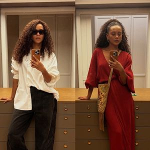 O jeans oversized é presença constante no armário da atriz Taís Araujo