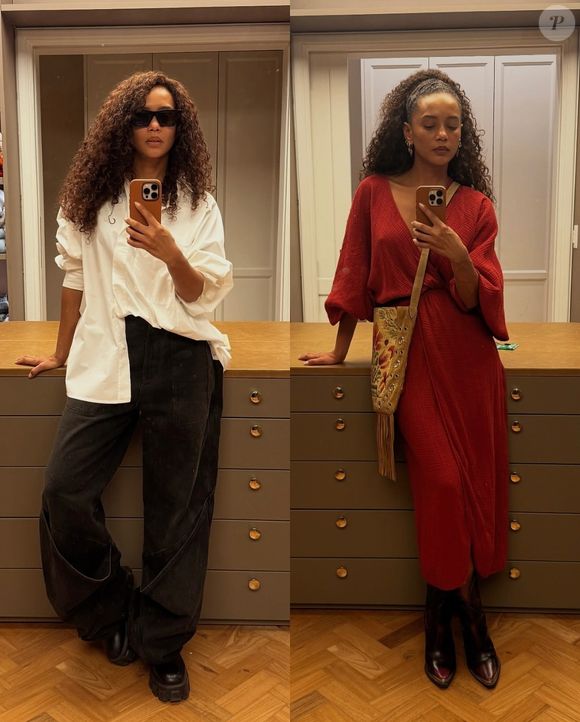 O jeans oversized é presença constante no armário da atriz Taís Araujo