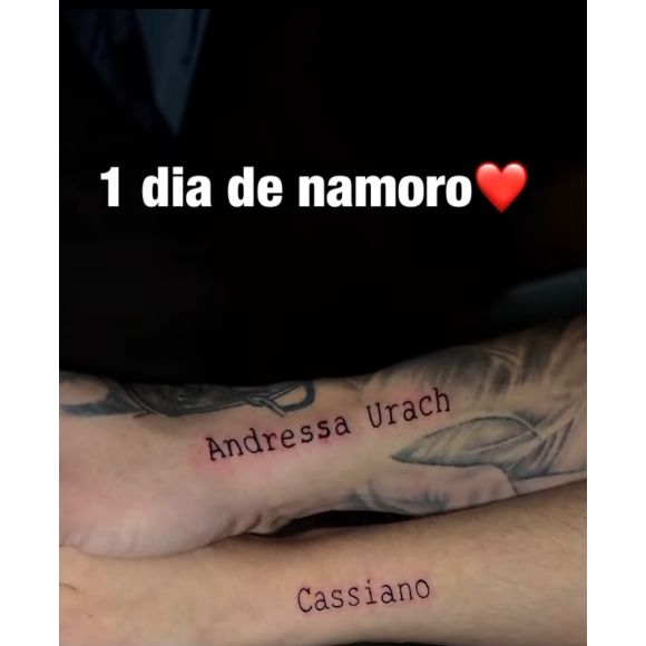 Namoro de Andressa Urach e Cassiano França durou uma semana e teve direito a tatuagem