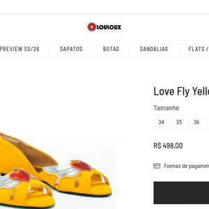 Ícone da marca há mais de 10 anos, o 'Love Fly' aposta em acabamento artesanal, suede natural, couro metalizado e conforto com salto flat