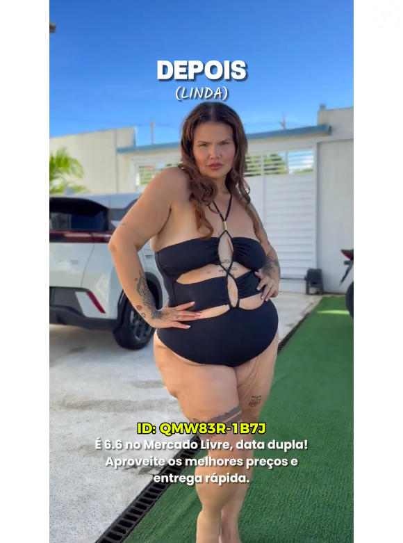 'Depois' de Thais Carla foi um vídeo de maiô vazado destacando seu corpo bem mais magro