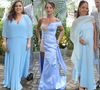 Vestido de madrinha azul: Tati Machado, Gabi Luthai e mais famosas driblam tempo frio com looks elegantes para casamento de Lexa no Rio