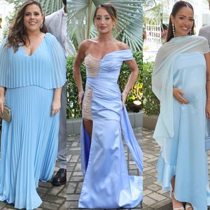 Vestido de madrinha azul: Tati Machado, Gabi Luthai e mais famosas driblam tempo frio com looks elegantes para casamento de Lexa no Rio
