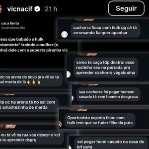 Vic Nacif postou prints de algumas dessas mensagens