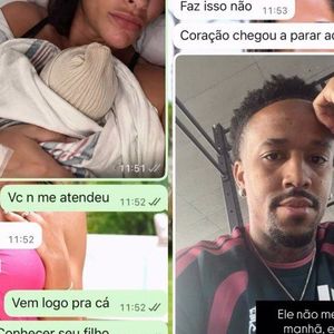 Tainá Militão mandou uma foto com um bebê no colo para dar a entender que o filho com Éder Militão tinha nascido