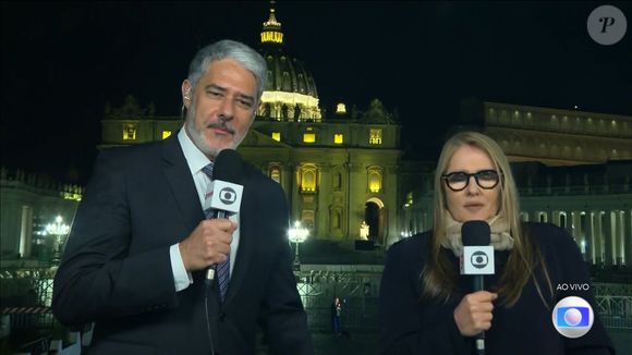 Ilze Scamparini apresentou parte do Jornal Nacional com William Bonner durante cobertura do conclave nesta terça-feira (7)