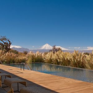 Uma das visões luxuosas das paisagens do Hotel Tierra Atacama.