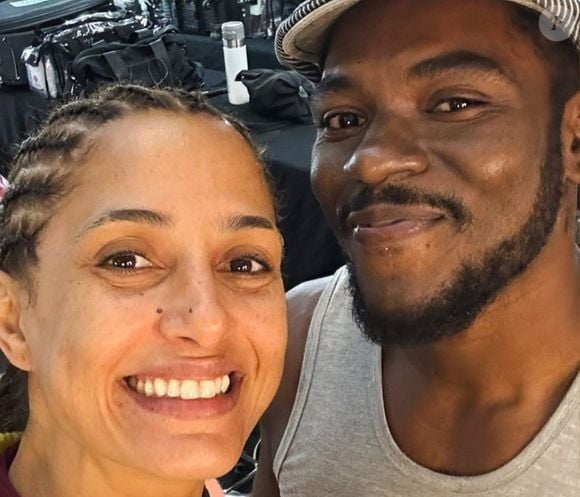 Rei Black e Camila Pitanga nos bastidores da novela Beleza Fatal