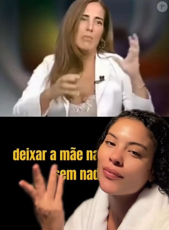Bella Campos usou um vídeo antigo de Glória Pires para defender seu argumento de que Maria de Fátima não é vilã em 'Vale Tudo'