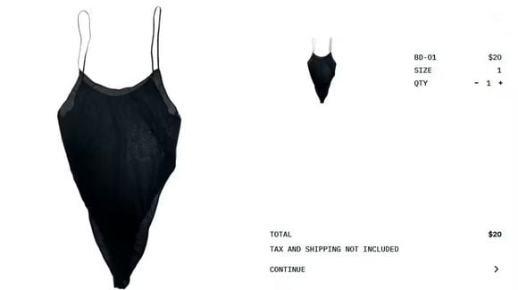 Body de Bianca Censori no site de Kanye West