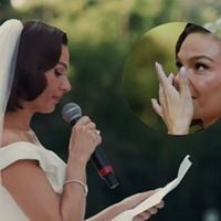 'Muitas vezes duvidei': Isis Valverde se emociona e chora durante votos de casamento com Marcus Buaiz. Veja vídeo!