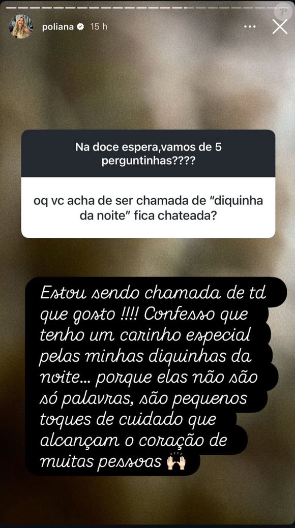Poliana Rocha, ex-sogra de Virginia Fonseca, é conhecida como 'diquinhas da noite'