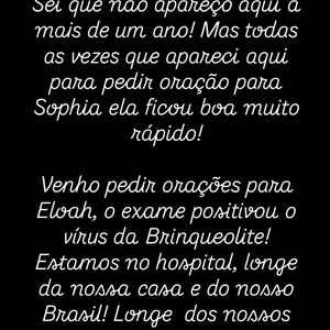Maíra Cardi usou os stories do Instagram para pedir orações aos seguidores pelo estado de saúde da filha