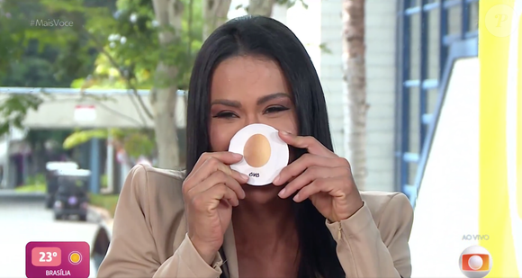 Durante o programa, Gracyanne Barbosa ainda participou de uma brincadeira onde sorteou o ovo como um alimento que deve ficar sem comer por 1 ano