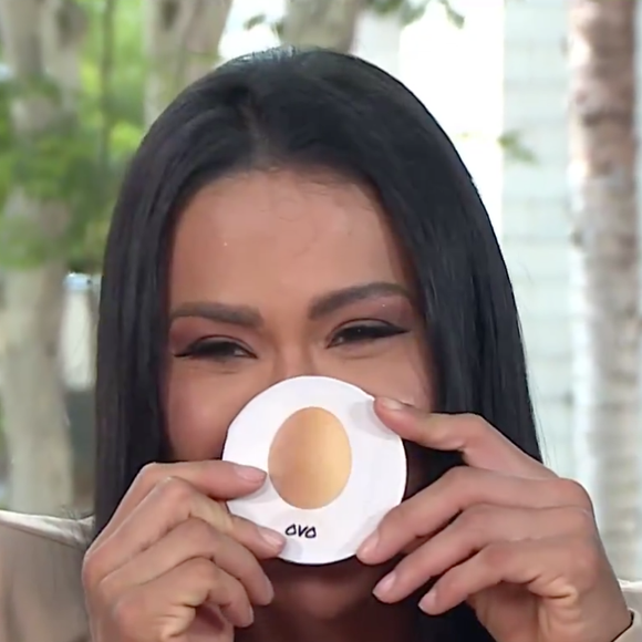 Durante o programa, Gracyanne Barbosa ainda participou de uma brincadeira onde sorteou o ovo como um alimento que deve ficar sem comer por 1 ano