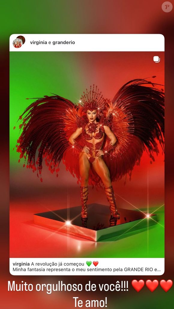 Virgínia ganhou recado do namorado, Vini Jr., após estreia como rainha de bateria da Grande Rio no Carnaval 2026