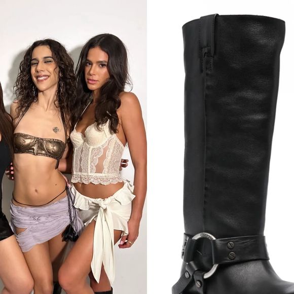 Bruna Marquezine usa bota de bico quadrado Acnes Studios