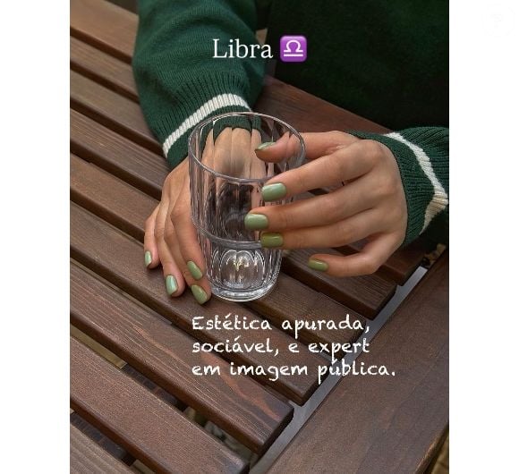 Libra – Estética apurada, sociável e expert em imagem pública, harmoniza com o verde, cor de equilíbrio, frescor e charme.