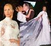 Renda, capa e transparência: os detalhes do vestido de noiva DESLUMBRANTE de Ana Paula Siebert na renovação de votos com Roberto Justus