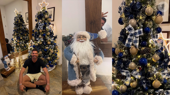 Cauã Reymond apostou no azul e dourado para fugir do tradicional, criando uma decoração moderna e alinhada à cor que dominou 2025