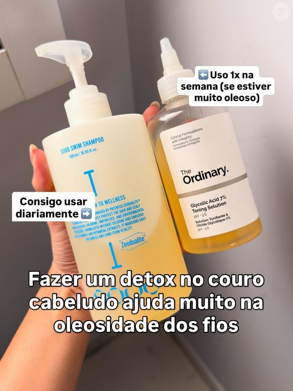 Detox no couro cabeludo: criadora compartilha os produtos usados para cuidar da oleosidade dos fios