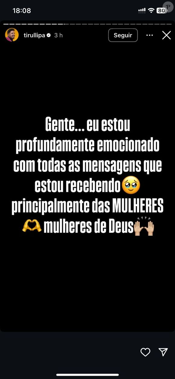 'Mulheres de Deus' — após escândalo, Tirullipa se emociona com enxurrada de apoio vindo do público feminino
