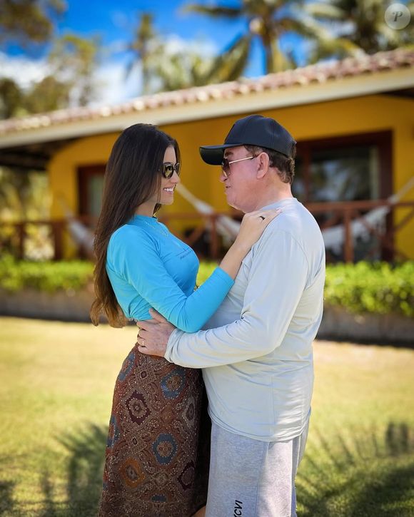 Amado Batista e Calita Franciele se casaram em março de 2025 na fazenda que cantor tem no Mato Grosso