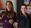 Cellina Costa elogia Flavia Alessandra: "Fábia é uma dondoca muito voltada para o exercício físico. Por isso está sempre pedindo um ovo mexido, um whey protein. Já a Flávia é muito gentil comigo", disse.