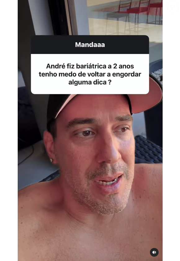 Apesar do ganho de peso, André Marques afirmou que já perdeu 17 kg, mas está sempre em alerta para evitar engordar novamente