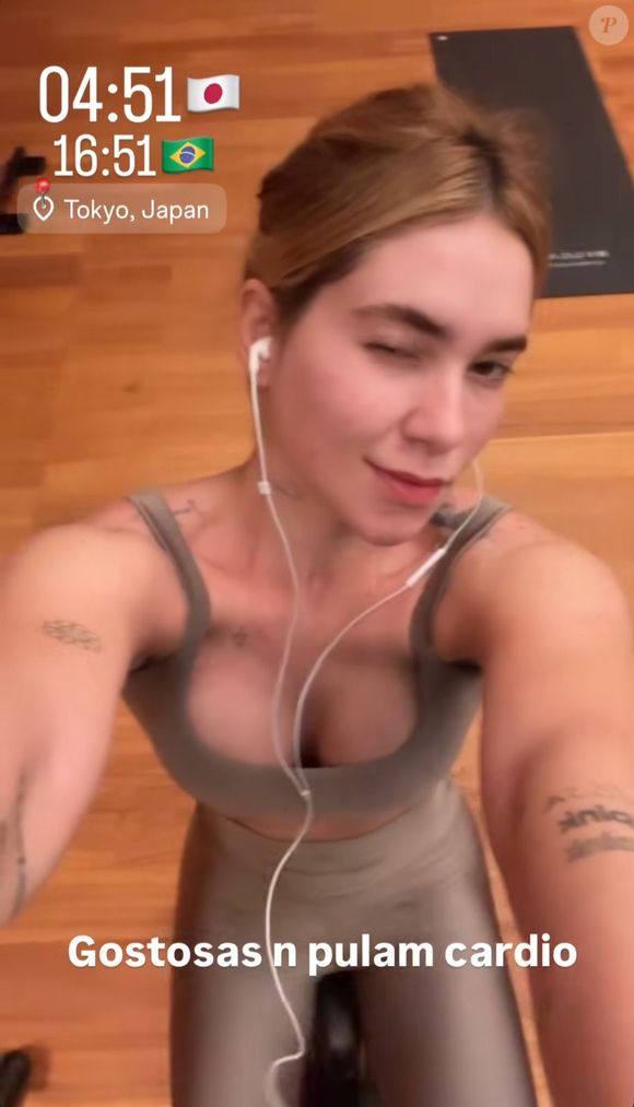 Na viagem ao Japão, Virginia Fonseca mostrou que não pula o treino, e disse: 'Gostosas não pulam cardio'.