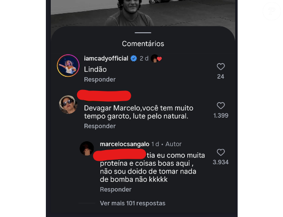Filho de Ivete Sangalo responde internauta após comentário sobre corpo