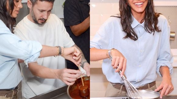 MasterChef já! Com look de alfaiataria, Bruna Marquezine ‘mete a mão na massa’ com chef internacional famoso