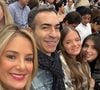 Ticiane Pinheiro esteve acompanhada de César Tralli e Rafa Justus na festinha da filha caçula