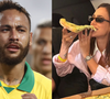 Esposa de Neymar, Bruna Biancardi, matou desejo de grávida ao comer fatia gigante de pizza