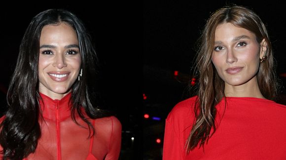 Bruna Marquezine e Sasha elegem vestido vermelho em coincidência fashion para festa pré-carnaval 2026. Fotos!