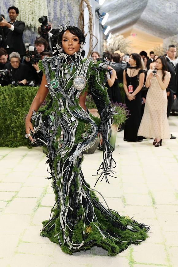 Entregou TUDO! Janelle Monáe brilhou no Met Gala 2026 com um look de Christian Siriano que mistura natureza e tecnologia