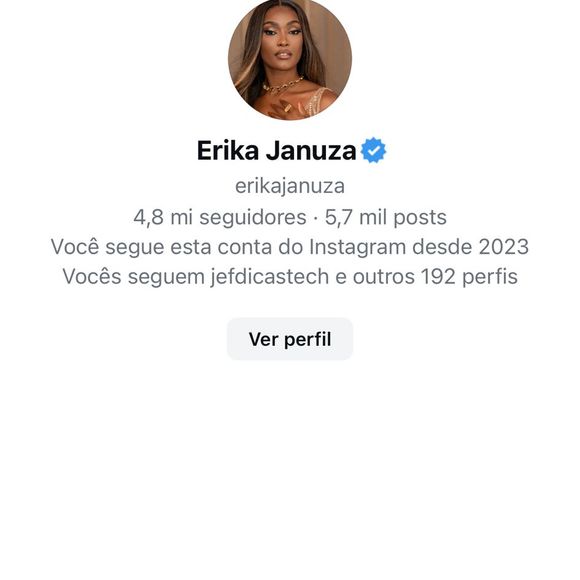 Erika Januza teria enviado uma mensagem à Mulher Abacaxi com elogios ‘à coragem de se pronunciar’. Print foi enviado à imprensa