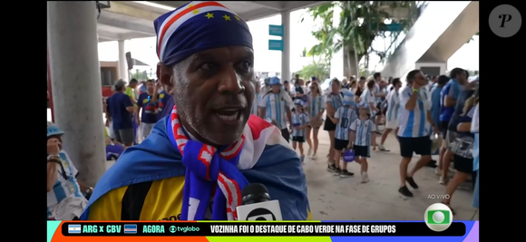 Pai de Vozinha revelou sua identidade apenas no fim da entrevista concedida à TV Globo antes de Argentina x Cabo Verde e deixou o repórter Nilson Klava completamente surpreso