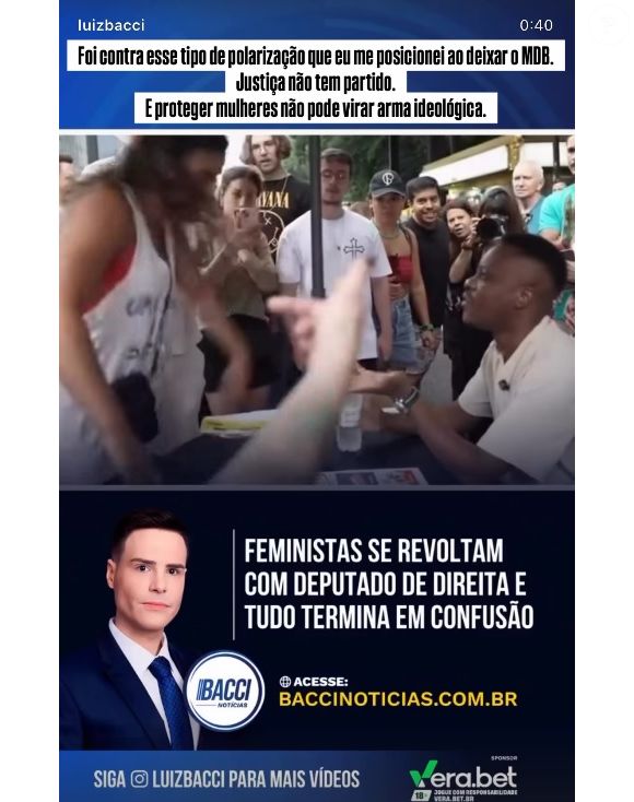 Dado Dolabella compartilhou vídeo de discussão entre deputado e feministas ao revelar saída do MDB