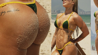 Quem 'perdeu' foi a Grande Rio! Virgínia coloca o bumbum para jogo em fio-dental na praia após ficar fora do Desfile das Campeãs